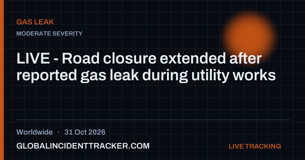 Gas Leak incident in worldwide on 31 October 2026 — Global Incident Tracker report card
