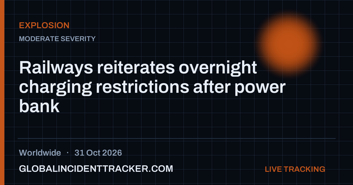 Explosion incident in worldwide on 31 October 2026 — Global Incident Tracker report card