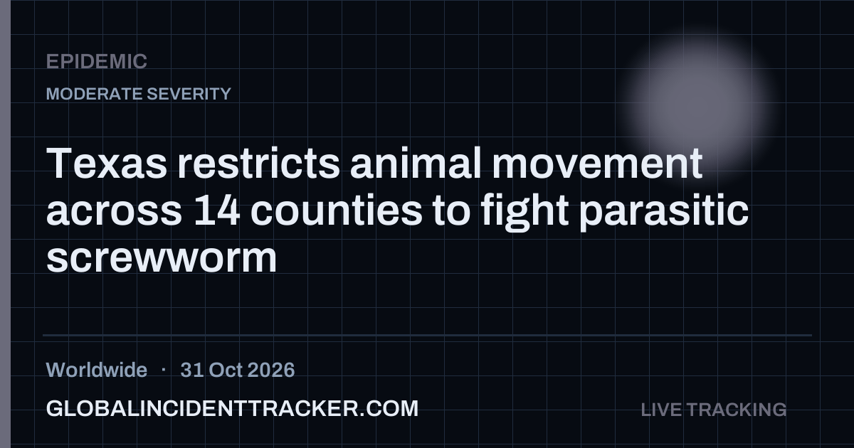Epidemic incident in worldwide on 31 October 2026 — Global Incident Tracker report card