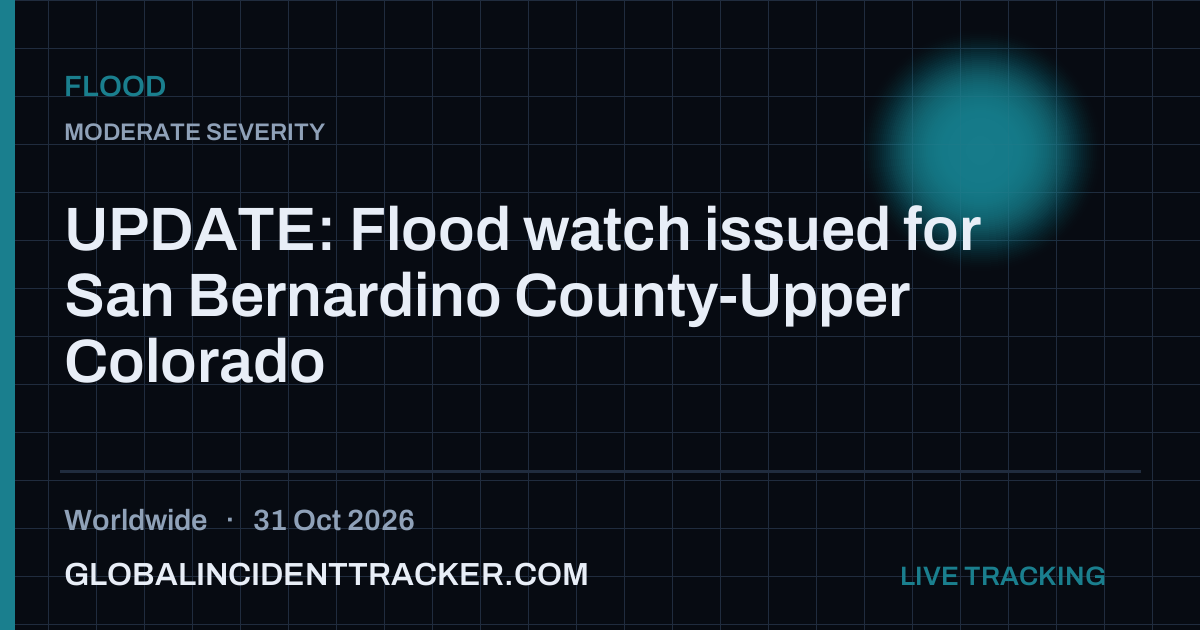 Flood incident in worldwide on 31 October 2026 — Global Incident Tracker report card