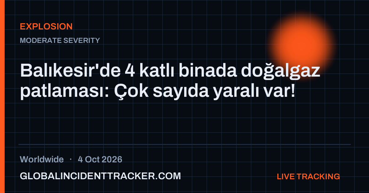 Explosion incident in worldwide on 4 October 2026 — Global Incident Tracker report card