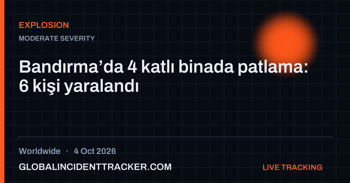 Explosion incident in worldwide on 4 October 2026 — Global Incident Tracker report card