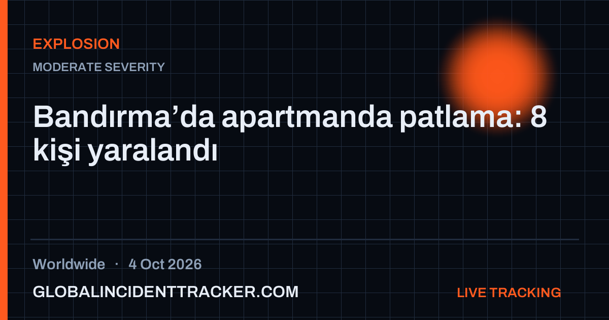 Explosion incident in worldwide on 4 October 2026 — Global Incident Tracker report card