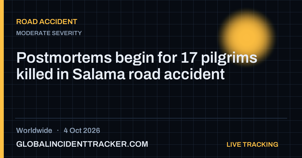 Road Accident incident in worldwide on 4 October 2026 — Global Incident Tracker report card