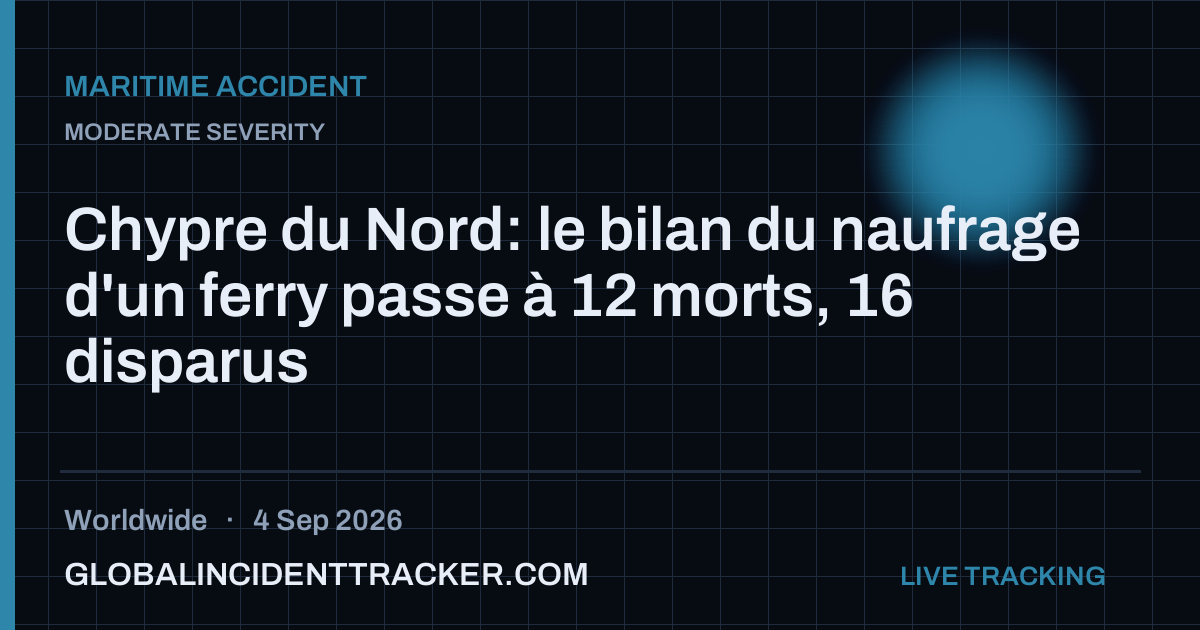 Maritime Accident incident in worldwide on 4 September 2026 — Global Incident Tracker report card