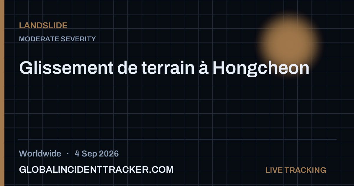 Landslide incident in worldwide on 4 September 2026 — Global Incident Tracker report card