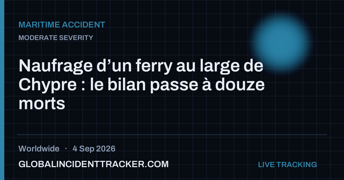 Maritime Accident incident in worldwide on 4 September 2026 — Global Incident Tracker report card