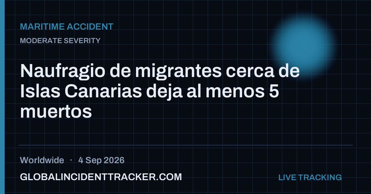 Maritime Accident incident in worldwide on 4 September 2026 — Global Incident Tracker report card