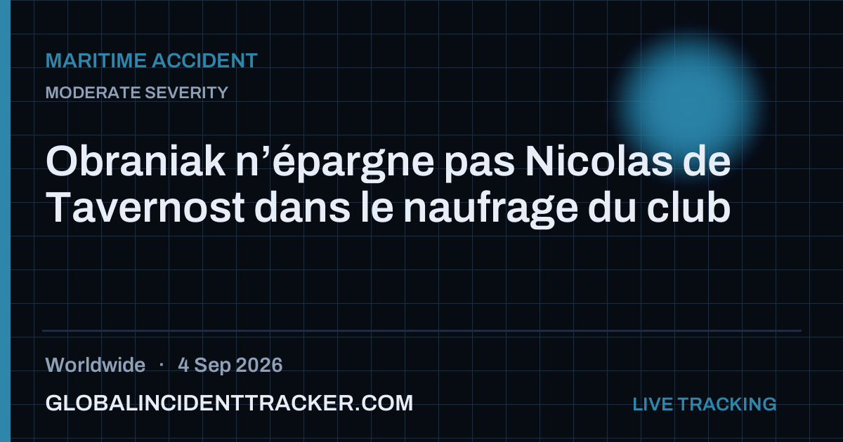 Maritime Accident incident in worldwide on 4 September 2026 — Global Incident Tracker report card