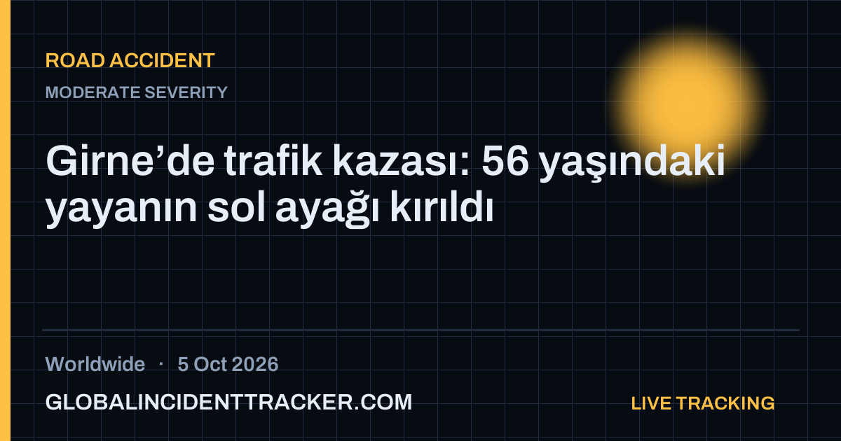 Road Accident incident in worldwide on 5 October 2026 — Global Incident Tracker report card
