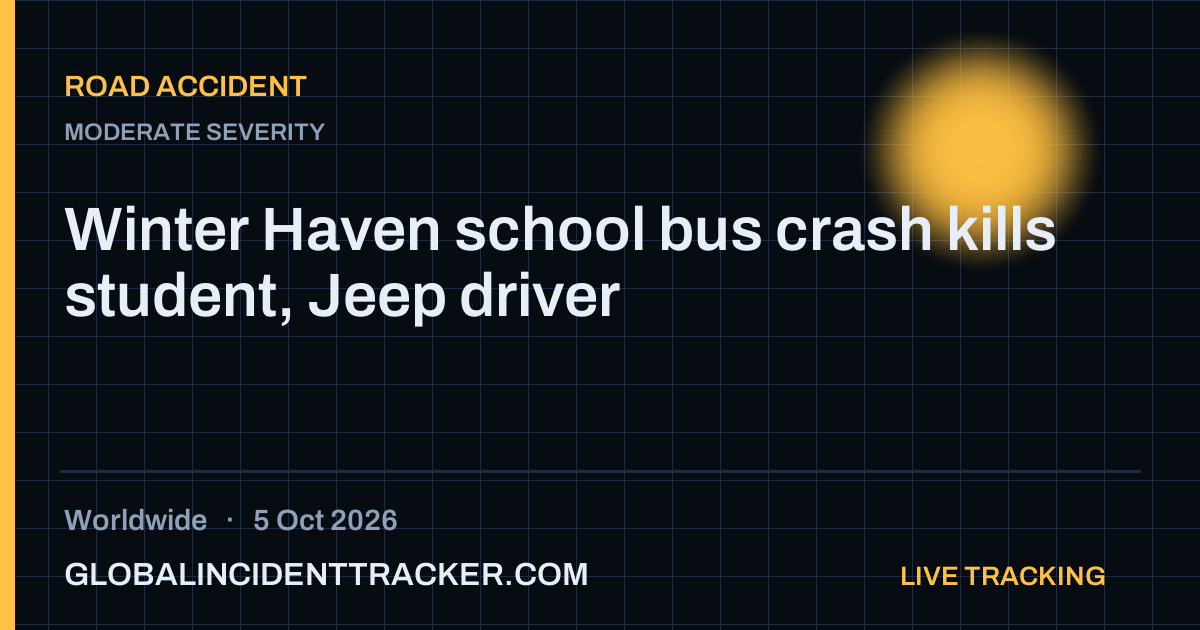 Road Accident incident in worldwide on 5 October 2026 — Global Incident Tracker report card
