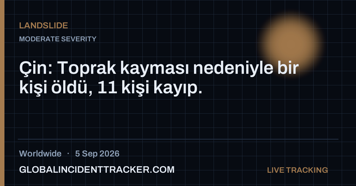 Landslide incident in worldwide on 5 September 2026 — Global Incident Tracker report card