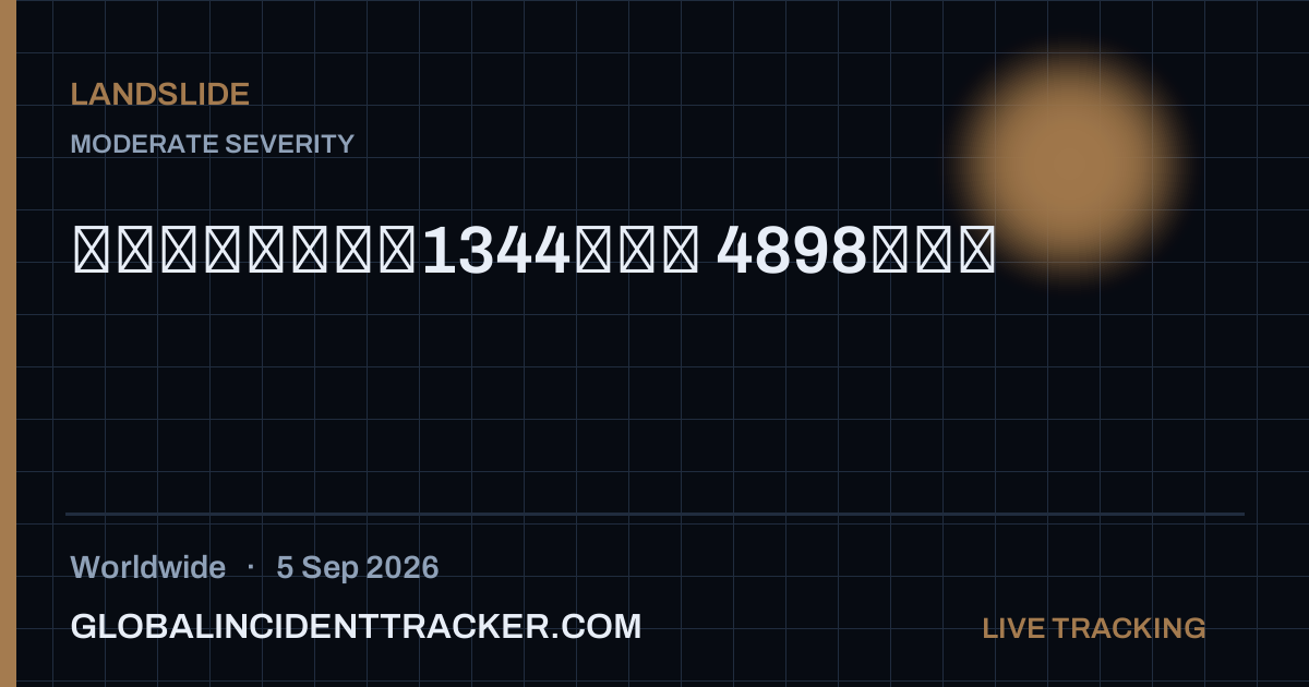 Landslide incident in worldwide on 5 September 2026 — Global Incident Tracker report card