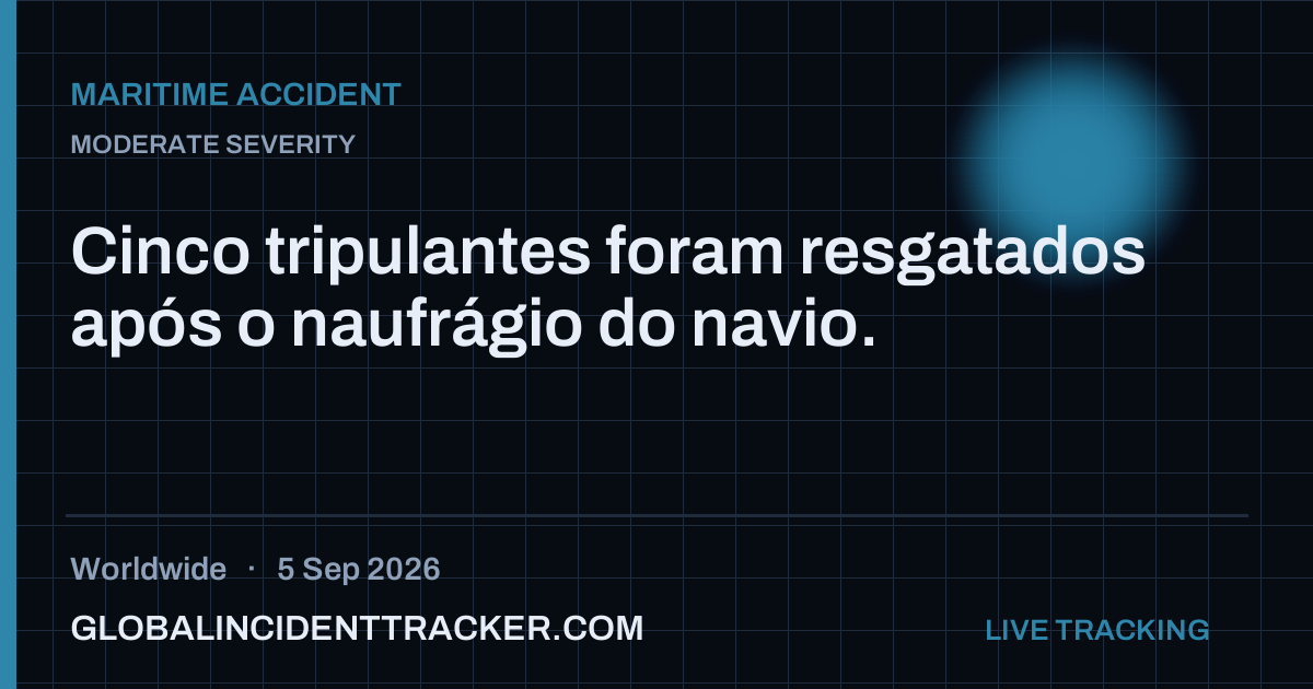 Maritime Accident incident in worldwide on 5 September 2026 — Global Incident Tracker report card