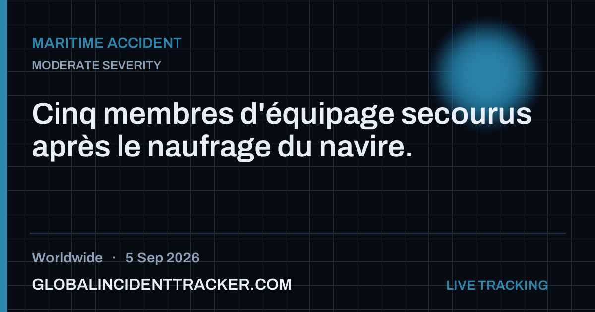 Maritime Accident incident in worldwide on 5 September 2026 — Global Incident Tracker report card