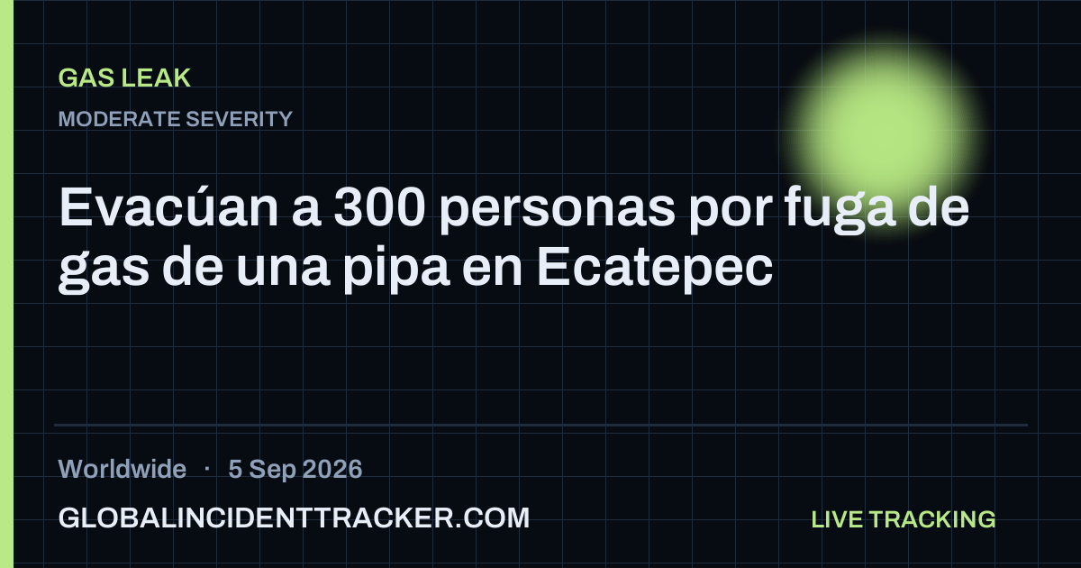 Gas Leak incident in worldwide on 5 September 2026 — Global Incident Tracker report card