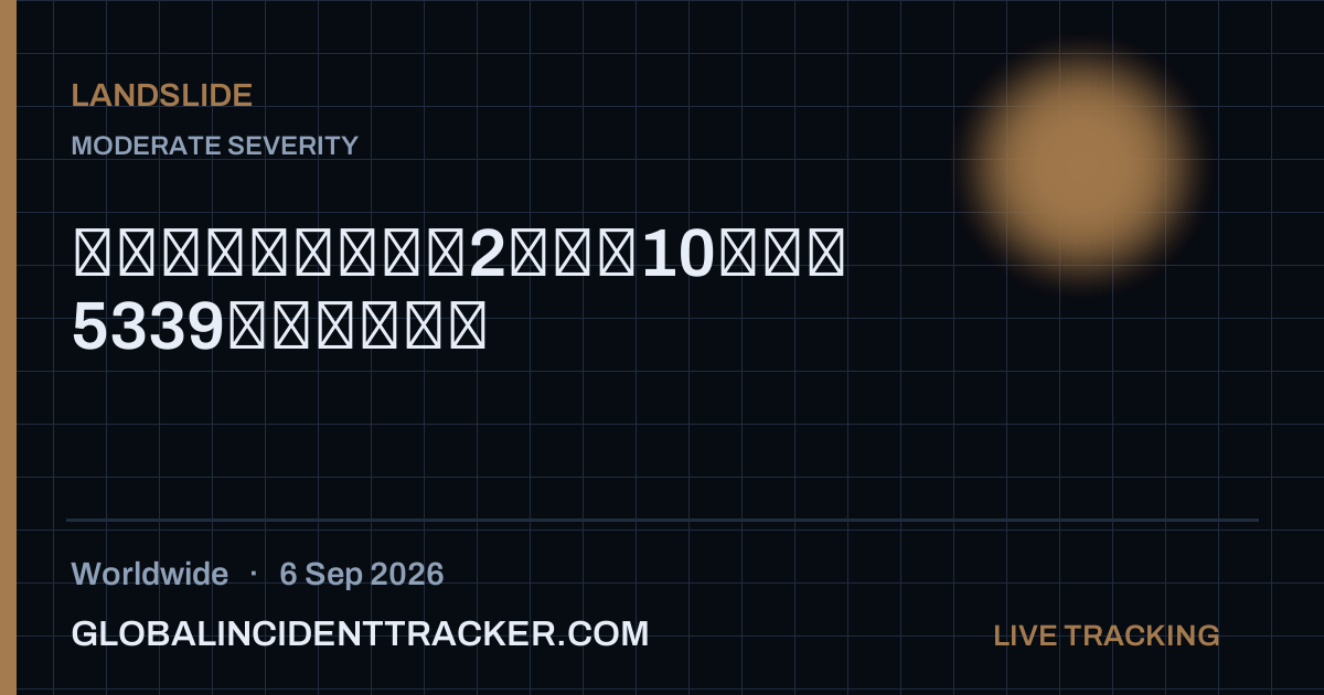Landslide incident in worldwide on 6 September 2026 — Global Incident Tracker report card