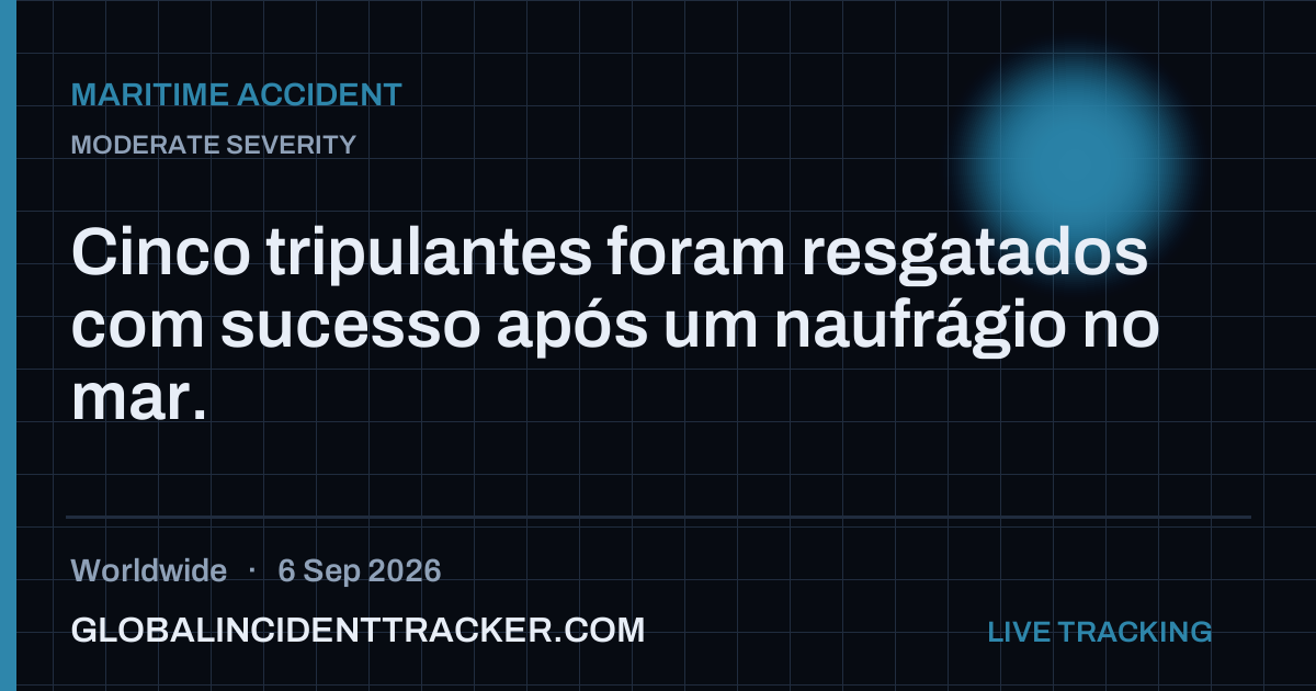 Maritime Accident incident in worldwide on 6 September 2026 — Global Incident Tracker report card