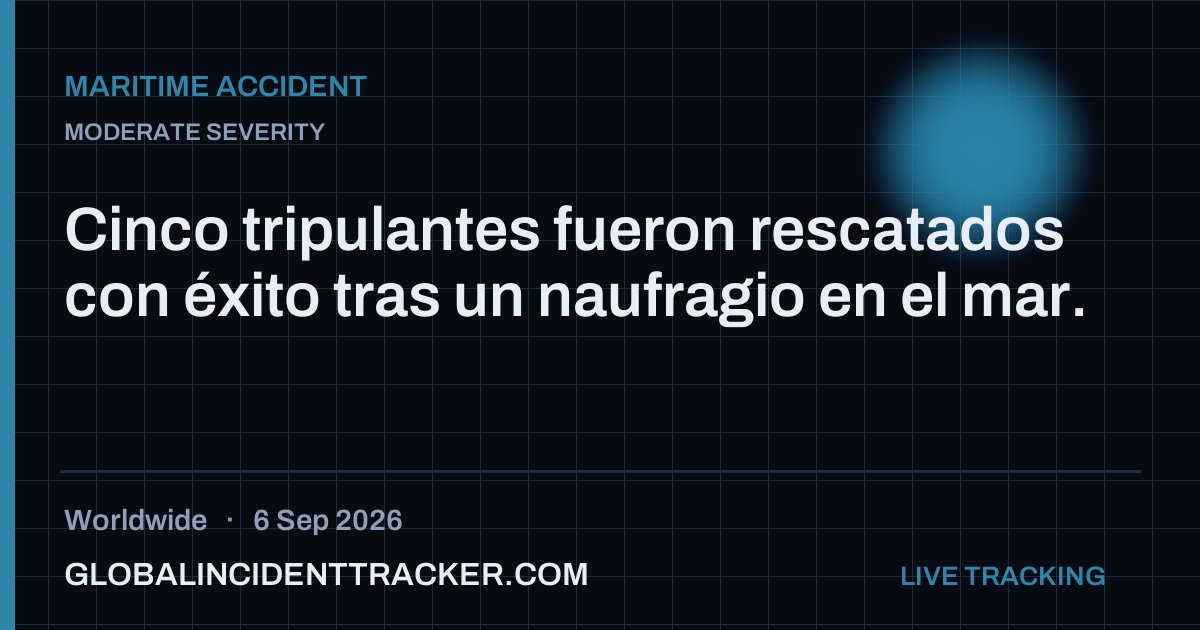 Maritime Accident incident in worldwide on 6 September 2026 — Global Incident Tracker report card
