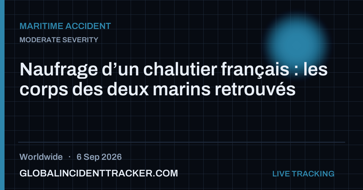 Maritime Accident incident in worldwide on 6 September 2026 — Global Incident Tracker report card