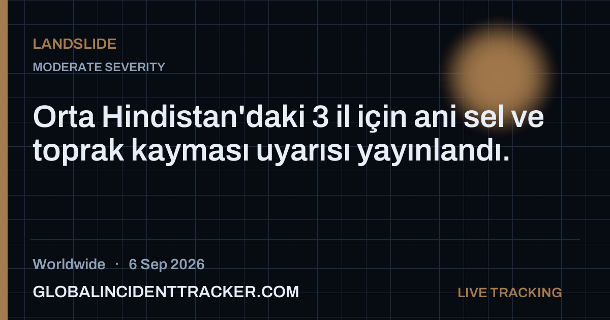 Landslide incident in worldwide on 6 September 2026 — Global Incident Tracker report card