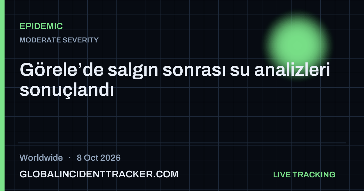 Epidemic incident in worldwide on 8 October 2026 — Global Incident Tracker report card