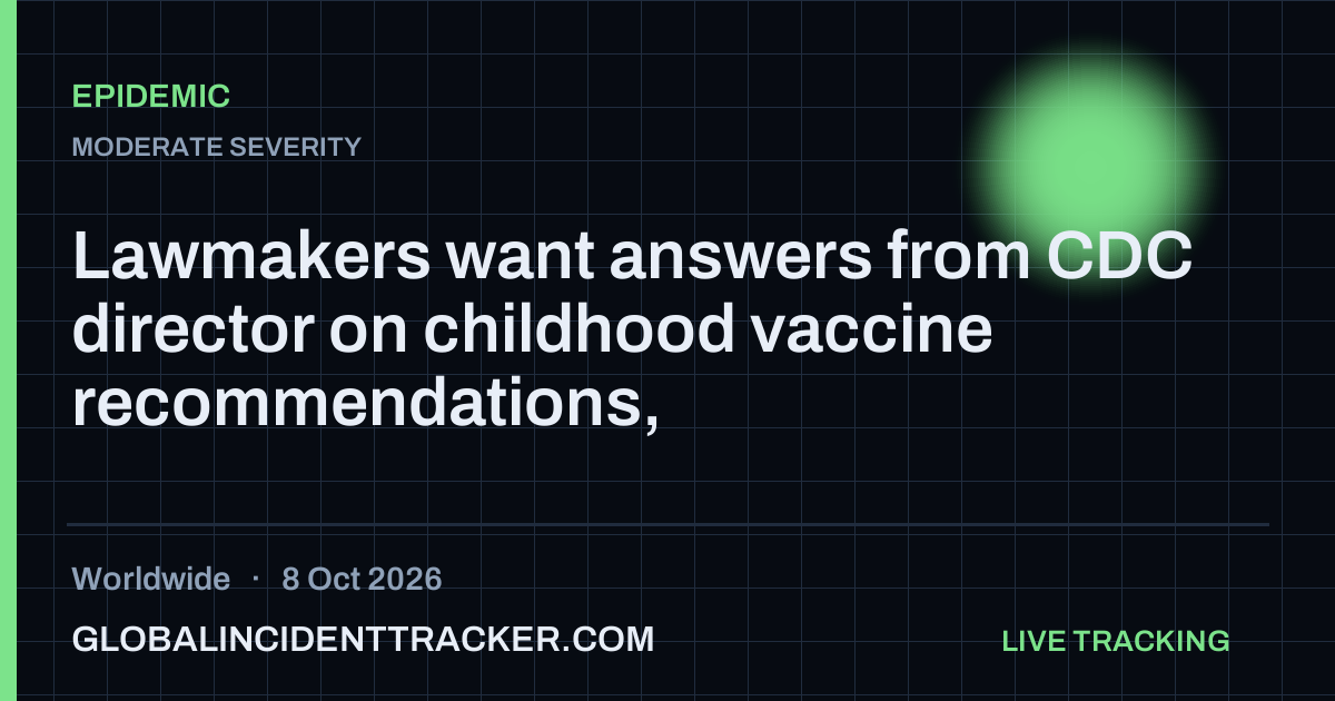 Epidemic incident in worldwide on 8 October 2026 — Global Incident Tracker report card