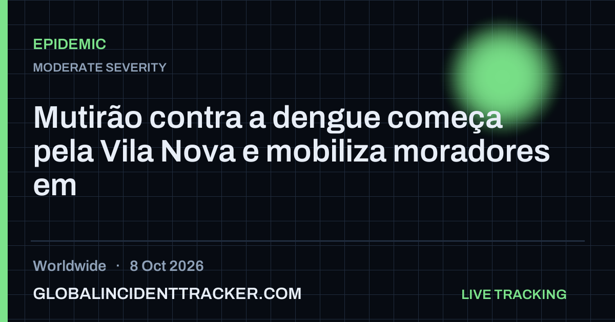 Epidemic incident in worldwide on 8 October 2026 — Global Incident Tracker report card