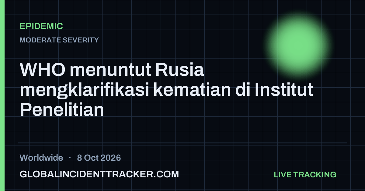 Epidemic incident in worldwide on 8 October 2026 — Global Incident Tracker report card