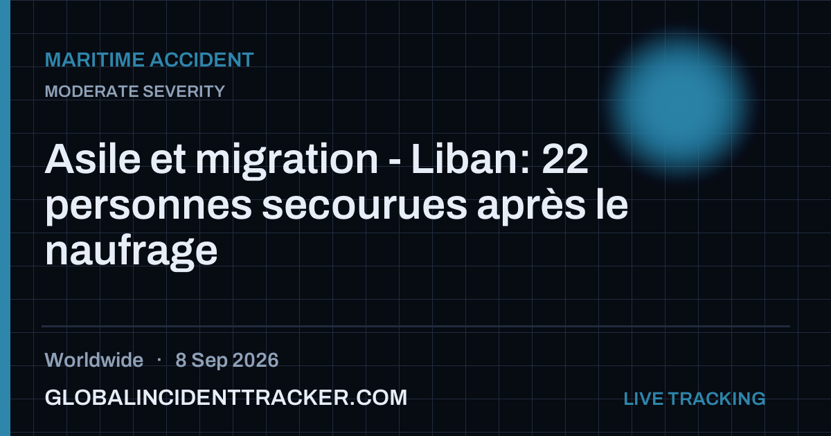 Maritime Accident incident in worldwide on 8 September 2026 — Global Incident Tracker report card