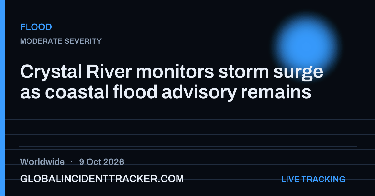 Flood incident in worldwide on 9 October 2026 — Global Incident Tracker report card