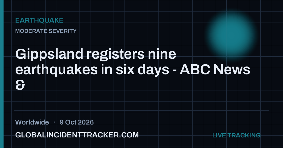 Gippsland registers nine earthquakes in six days - ABC News & Headlines ...