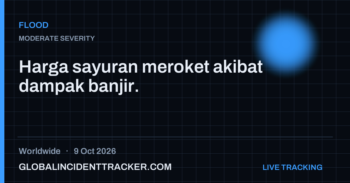 Flood incident in worldwide on 9 October 2026 — Global Incident Tracker report card