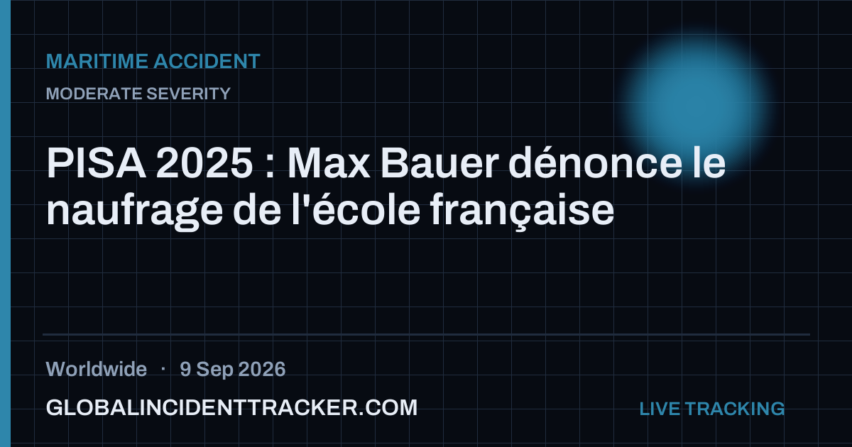 Maritime Accident incident in worldwide on 9 September 2026 — Global Incident Tracker report card