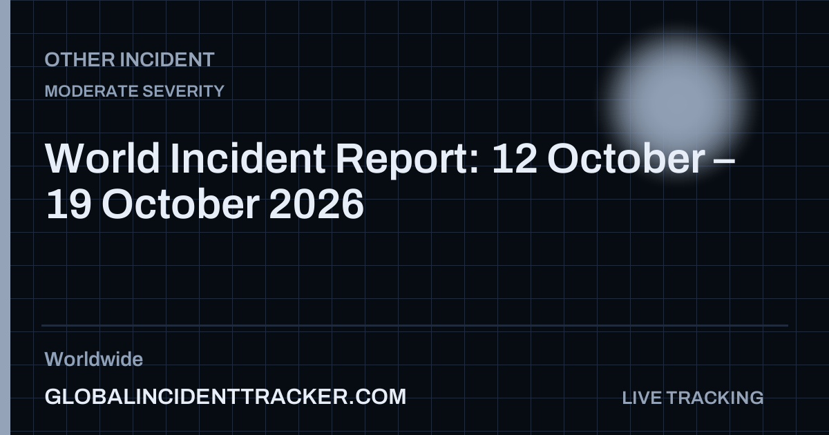 World Incident Report: 12 October – 19 October 2026