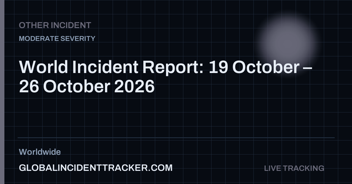 World Incident Report: 19 October – 26 October 2026