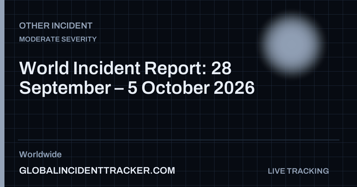 World Incident Report: 28 September – 5 October 2026