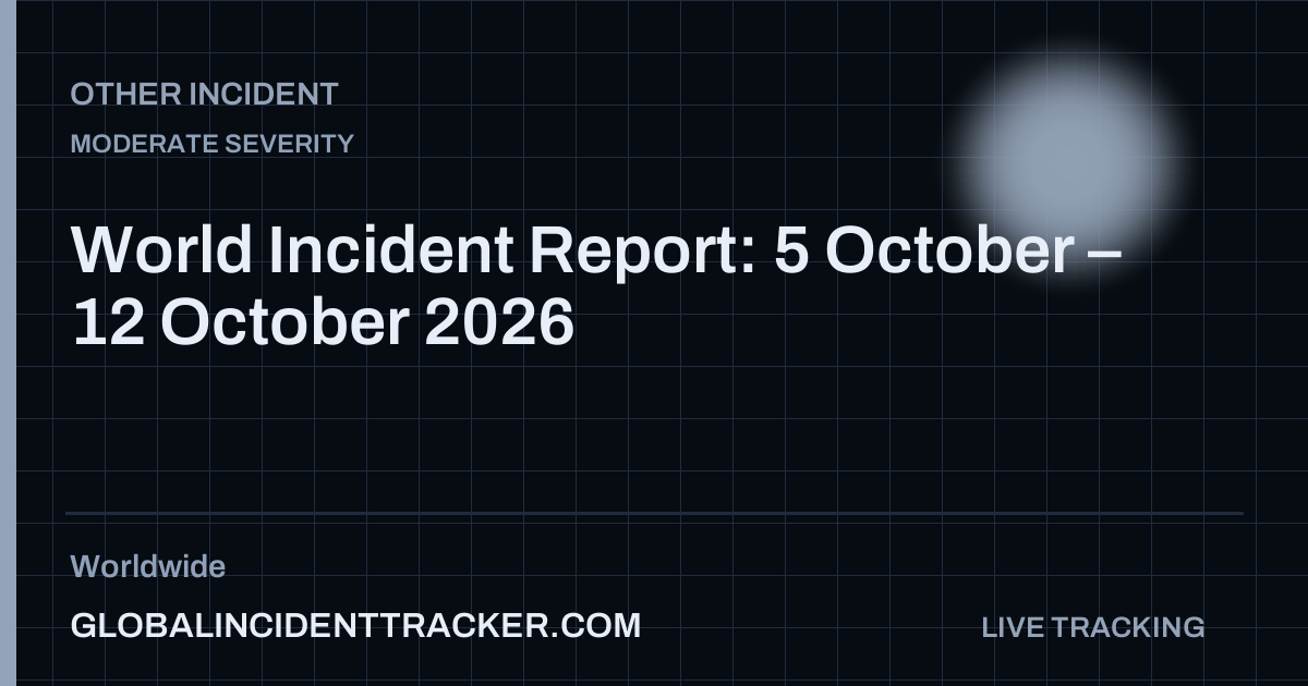World Incident Report: 5 October – 12 October 2026